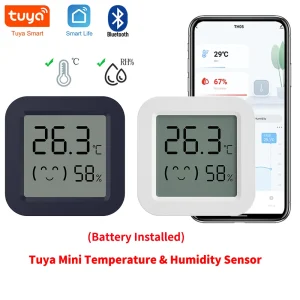 Capteur de température et d&rsquo;humidité Bluetooth, Mini écran LCD, application intelligente Tuya, commande vocale à distance, thermomètre et hygromètre Google