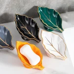 Porte-savon en céramique, plateau de vidange, porte-savon de salle de bains, plateau de rangement, porte-savon, fournitures de salle de bains et de douche