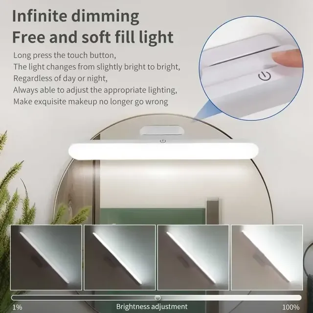 Miroir magnétique avant maquillage lumière LED tactile… – vue 4