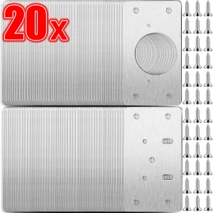 Kit de plaque de réparation de charnière d’armoire, plaque de montage de charnière de porte de placard de cuisine pour accessoires de quincaillerie de meubles d’armoire avec trous Kit de plaque de réparation de charnière d’armoire, plaque de montage de charnière de porte de placard de cuisine pour accessoires de quincaillerie de meubles d’armoire avec trous