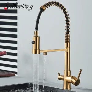 Robinet de cuisine à eau potable, robinet d’évier de cuisine noir, robinet de cuisine en laiton avec filtre 360 ° Mélangeur d’évier rotatif double mode Robinet de cuisine à eau potable, robinet d’évier de cuisine noir, robinet de cuisine en laiton avec filtre 360 ° Mélangeur d’évier rotatif double mode