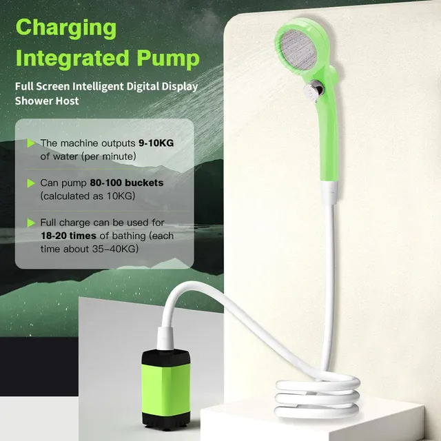 Pompe douche camping portable électrique affichage… – vue 3