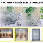 Rideau de porte en PVC, climatisation transparente douce, rideau souple suspendu, cloison d&rsquo;écran de rideau, thermique et coupe-vent
