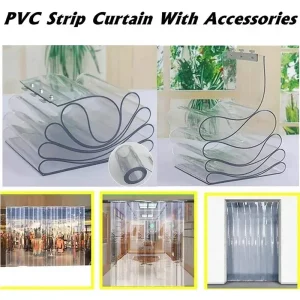 Rideau de porte en PVC, climatisation transparente douce, rideau souple suspendu, cloison d&rsquo;écran de rideau, thermique et coupe-vent