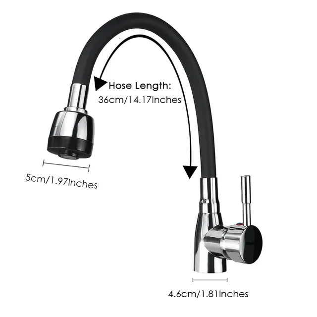 Robinet de lavabo de cuisine Flexible à double engrenage – vue 3