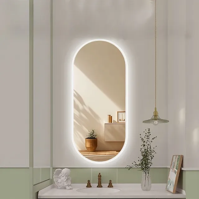 Miroir de salle de bains intelligent ovale