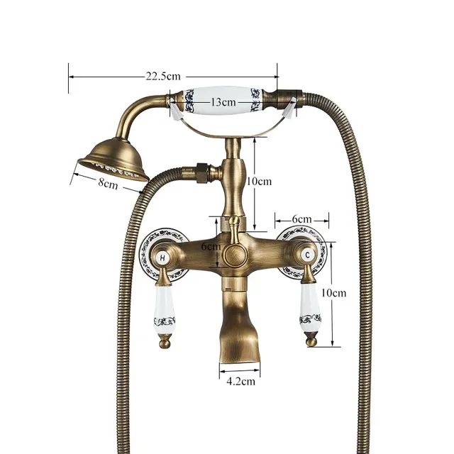 Robinet de baignoire-douche européen rétro avec… – vue 6