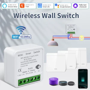 Commutateur intelligent Wifi pour éclairage Led Tuya Smart Life RF 433MHz télécommande vocale Alexa Google Home 1/2/3 Gang commutateur sans fil