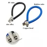 Tuyau gonflage pneu flexible caoutchouc bleu embout… – vue 6