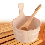 Seau de Sauna 4L avec louche, seau de Sauna en bois, accessoires de Sauna, seau à lait multifonctionnel pour hommes et femmes, accessoire de bain Spa