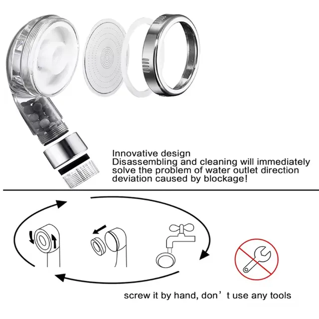 Pommeau de douche filtré ABS – vue 2