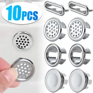 Trou d&rsquo;évier rond, couvercle de trop-plein, garniture de lavabo, trous d&rsquo;évier de bain, lavabo en céramique, anneaux de trop-plein creux, accessoires de cuisine et de salle de bains