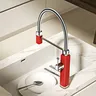 Plan de cuisine moderne de luxe en laiton rouge – vue 3