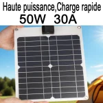 Sunpower – panneau solaire Portable 50W, 5V 12V, plaque solaire avec chargeur de stabilisation sécurisé USB pour téléphone de banque d&rsquo;alimentation, Camping en plein air, maison, RV