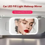 Miroir de maquillage haute définition avec lumières LED pour pare-soleil de voiture, lumière de remplissage Rechargeable, ajustement universel, une pièce