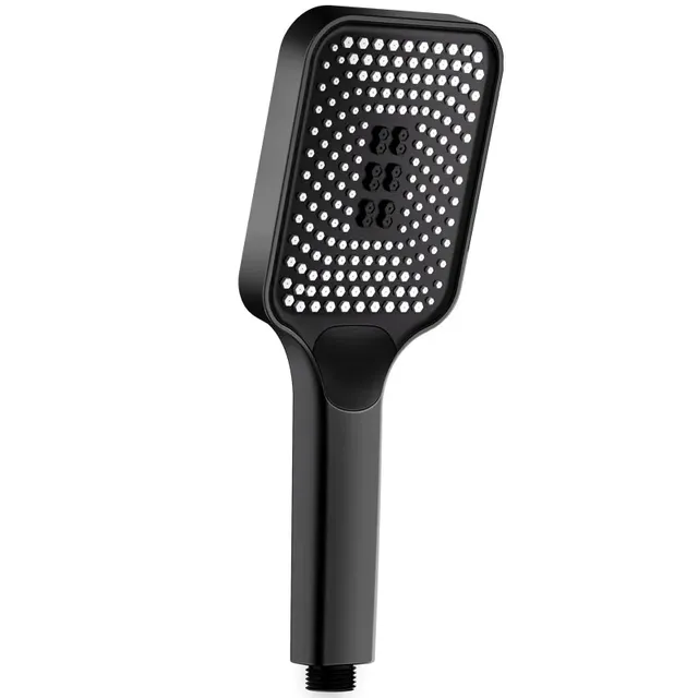 Pommeau douche main carré 10cm chrome noir silicone… – vue 4
