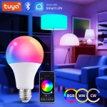 E27 ampoule LED intelligente Tuya Bluetooth ampoule avec contrôle par application Smart Life 220V 9W 15W 18W RGB lampe à LED maison chambre lumière ambiante