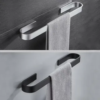 Porte serviettes mural aluminium brossé noir mat argent satiné ouvert…