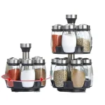 Comptoir organisateur de support à épices rotatif 6-12 pièces, organisateur de tour de support de stockage d&rsquo;épices rotatif, organisateur de bouteilles d&rsquo;assaisonnement d&rsquo;épices