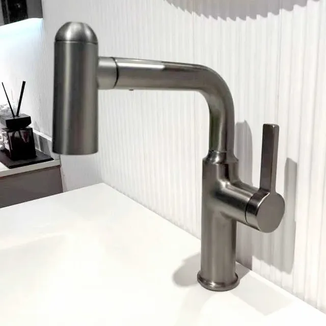 Mitigeur monocommande lavabo évier bec coudé acier… – vue 2