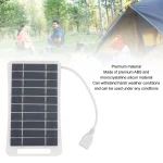 panneau solaire usb 5v 5w professionnel haute efficacité silicium monocristallin portable chargeur camping randonnée léger étanche compact suspendable câble intégré