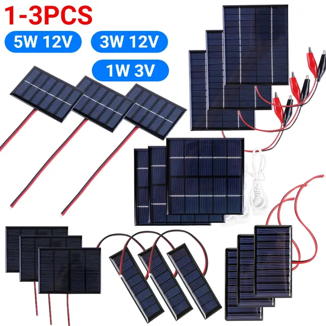 5W 5V/12V 1W 3V Mini panneau solaire polysilicium…