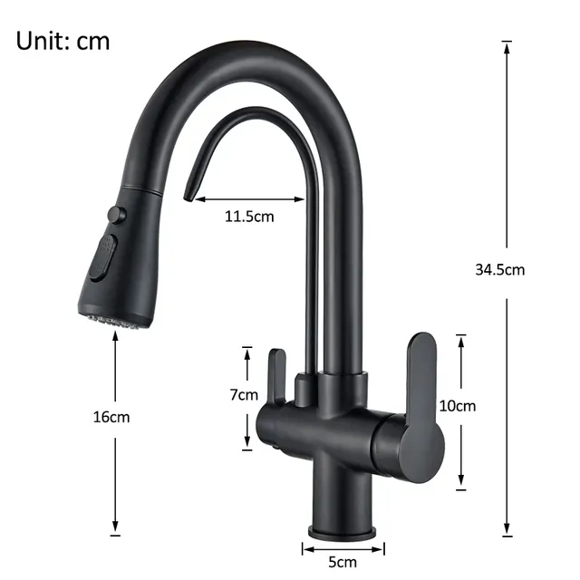 Robinet de cuisine à filtre en laiton Nickel brossé – vue 5