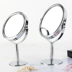 Mini miroir de maquillage de beauté Double face, support grossissant Normal, miroir cosmétique de vanité pour table, salle de bain, chambre à coucher, voyage