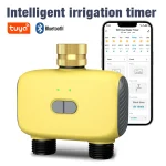 Minuterie d&rsquo;eau Bluetooth 2 zones, minuterie d&rsquo;arrosage WiFi, contrôleur d&rsquo;irrigation de jardin de plantes à fleurs, étanche IP55, minuterie de robinet de 3/4 pouces