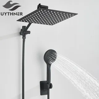 Pommeau de douche à haute pression noir/douche à main combinée avec…