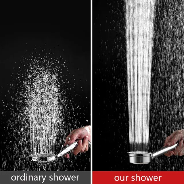 Pommeau de douche noir en acier inoxydable – vue 2