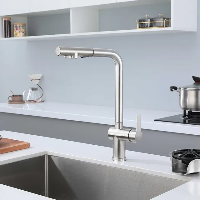 Robinet de cuisine 3 en 1 en acier inoxydable 304 – vue 7