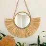 Miroirs muraux décoratifs suspendus bohème chic raphia… – vue 5