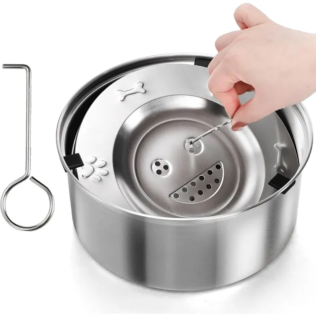Mangeoire à eau en acier inoxydable pour chien et chat – vue 3