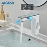 Nouveau robinet de lavabo de salle de bains LCD blanc – vue 2