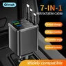 Elough 7 en 1 chargeur de voiture rétractable USB C vers… – vue 1