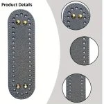 Fond long ovale pour sac tricoté – Base en cuir PU avec trous pour sac à main au crochet DIY