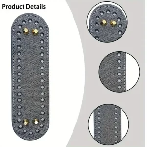 Fond long ovale pour sac tricoté – Base en cuir PU avec trous pour sac à main au crochet DIY Fond long ovale pour sac tricoté – Base en cuir PU avec trous pour sac à main au crochet DIY