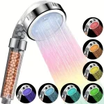 Pommeau de douche LED 3/7 couleurs, changement de couleur automatique, pomme de douche à économie d&rsquo;eau, accessoires de salle de bains