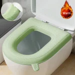 Housse de siège de toilette souple imperméable, coussin lavable, tapis d&rsquo;outil de fermeture, siège de toilette en forme de O, Bidet, accessoires de salle de bains
