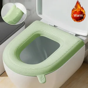 Housse de siège de toilette souple imperméable, coussin lavable, tapis d&rsquo;outil de fermeture, siège de toilette en forme de O, Bidet, accessoires de salle de bains