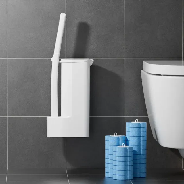 Brosse toilettes compacte minimaliste blanche… – vue 3