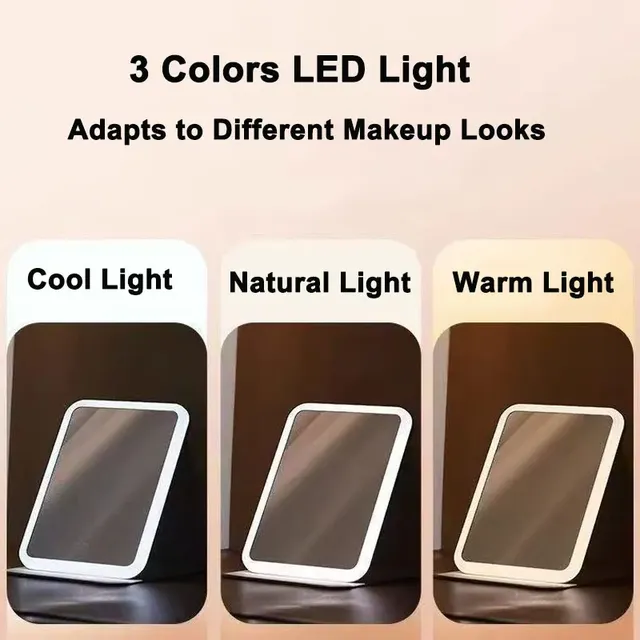 Miroir maquillage LED pliable portable cadre lumineux… – vue 2