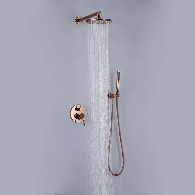 Ensemble de douche en laiton or rose poli – vue 2