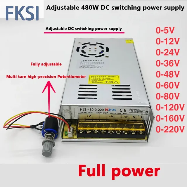 Alimentation à découpage réglable AC-DC 5V 12V 24V 36V… – vue 2