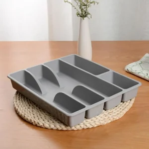 Plateau organisateur d&rsquo;ustensiles, plateau diviseur de gadgets de cuisine, capacité boîte de rangement de couverts avec fourchettes multiples pour l&rsquo;organisation