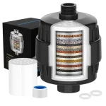 Le filtre à eau de douche à haut rendement, 15/20 étapes, élimine le fluorure de chlore, les métaux lourds, adoucit la pomme de douche de haute qualité