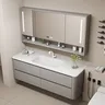 Double lavabo Double Pot en chêne – vue 1