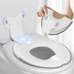 Siège de toilette pliable pour tout-petits, sièges d&rsquo;entraînement portables avec barrière d&rsquo;urine, siège de toilette familial universel avec ventouses
