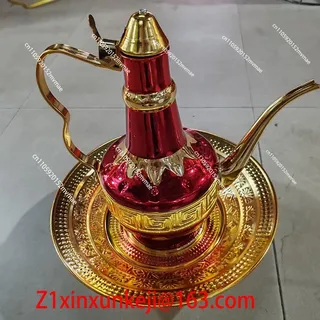 Dallah verseuse arabe traditionnelle orientale métallique plaqué doré…